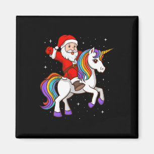 Santa auf Einhorn Mystisches Tier Xmas Magisch  Magnet