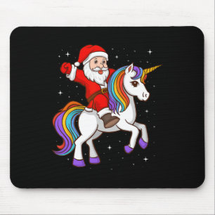 Santa auf Einhorn Mystisches Tier Xmas Magisch Mousepad
