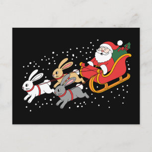 Santa auf Schlitten fahrend Hasen Weihnachten Xmas
