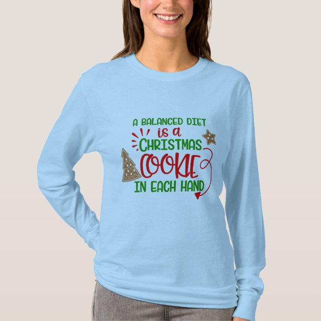 Santa ausgewogene Ernährung versuchte, gute lustig T-Shirt (Vorderseite)