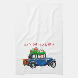 Santa Autofahren Geschirrtuch