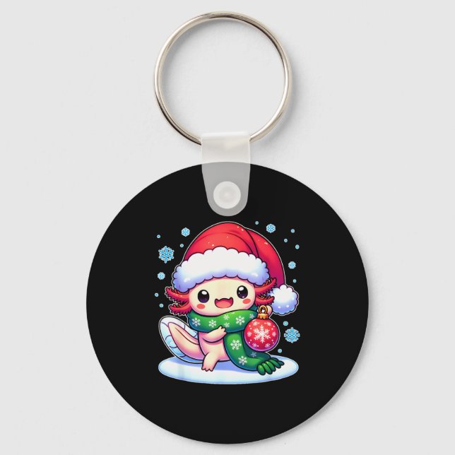 Santa Axolotl Funny Cute Xmas Funny Christmas  Schlüsselanhänger (Vorderseite)