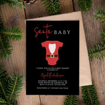 Santa Baby Baby Dusche Weihnachten Modernes Black 