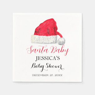 Santa Baby Baby Shower Rot Süß einfache Danke Serviette