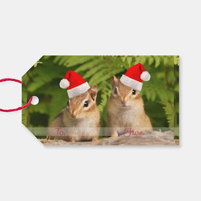 Santa Baby Chipmunks Geschenkanhänger (Rückseite Horizontal)