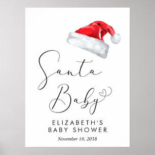 Santa Baby Christmas Baby Baby Dusche Willkommen Poster