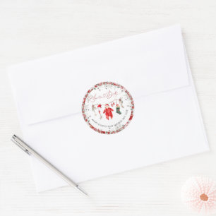 Santa Baby Christmas Baby Baby Dusche Willkommen Runder Aufkleber