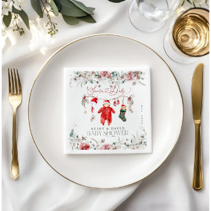 Santa Baby Christmas Baby Baby Dusche Willkommen Serviette