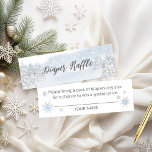 Santa Baby Christmas Baby Diaper Raffle Mini Visitenkarte<br><div class="desc">Schöne Kalligraphie mit Schneeflocken,  winterbezogene Babydusche. Einfach mit Ihren Daten personalisiert. Karo der Auflistung,  um passende Elemente als Gehäusekarten zu finden.</div>