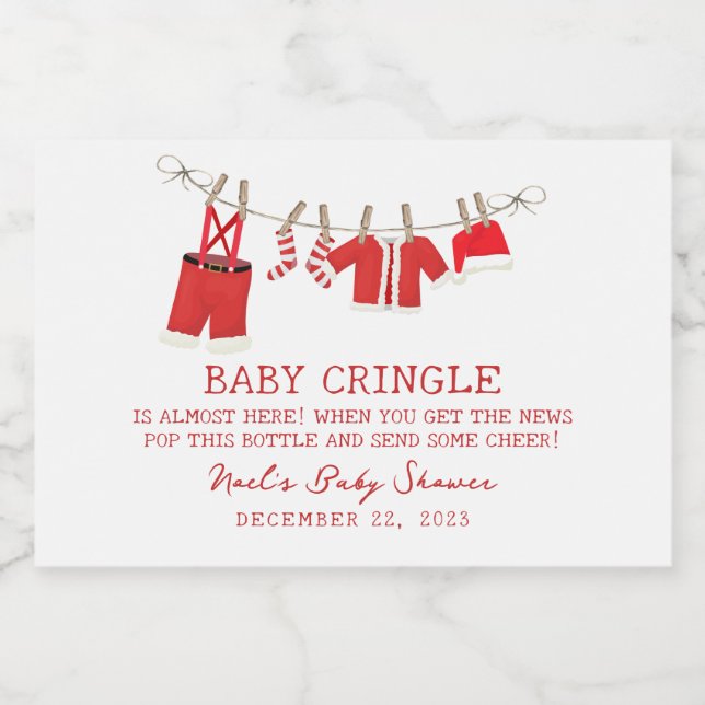 Santa Baby Christmas Baby Dusche (Einzelnes Label)
