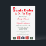 Santa Baby Christmas Baby Dusche Einladung<br><div class="desc">Weihnachtsdusche</div>