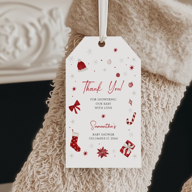 Santa Baby Christmas Baby Dusche Geschenkanhänger (Von Creator hochgeladen)