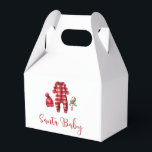 Santa Baby Christmas Baby Dusche Geschenkschachtel<br><div class="desc">Weihnachtsdusche zum Thema Weihnachten mit Baby-Kleidung und schwarzem Büffel kariert.</div>