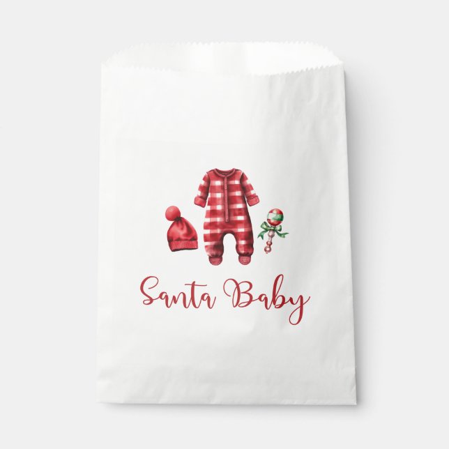 Santa Baby Christmas Baby Dusche Geschenktütchen (Vorderseite)