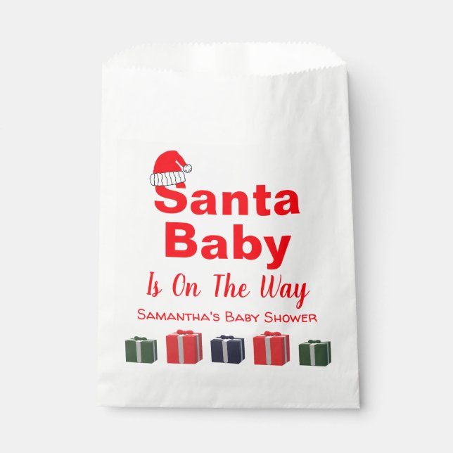 Santa Baby Christmas Baby Dusche Geschenktütchen (Vorderseite)