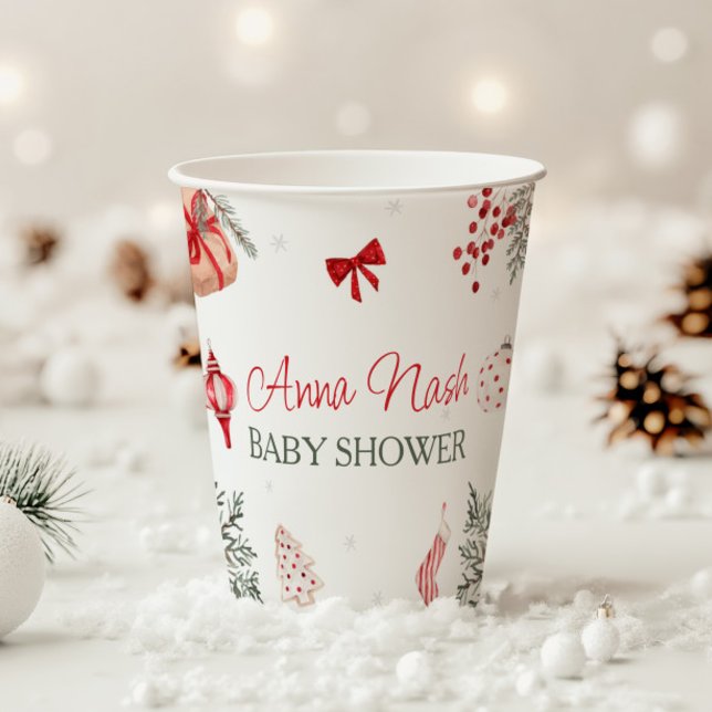 Santa Baby Christmas Baby Dusche Pappbecher (Von Creator hochgeladen)