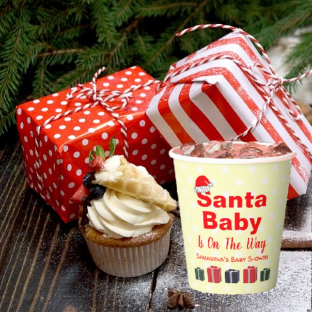 Santa Baby Christmas Baby Dusche Pappbecher (Von Creator hochgeladen)