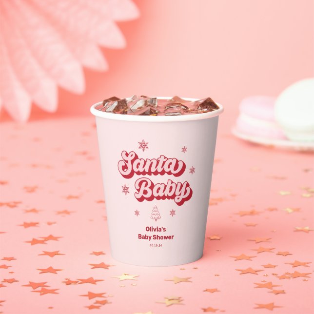 Santa Baby Christmas Baby Dusche Pappbecher (Insitu)