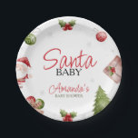 Santa Baby Christmas Baby Dusche Pappteller<br><div class="desc">Fügen Sie Ihren Tisch eine festliche Touch mit unseren "Santa Baby" Weihnachtsduschmaschine Papier Tellern. Diese Teller mit ihren bezaubernden Designs und Urlaubselementen im Stil der Weihnachtszeit eignen sich hervorragend, um Leckereien bei der Weihnachtsdusche zu servieren. Ideal, um eine warme und fröhliche Atmosphäre zu schaffen, bringen sie den saisonalen Charme in...</div>