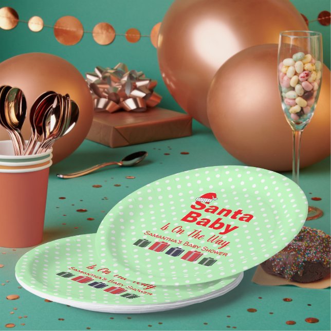 Santa Baby Christmas Baby Dusche Pappteller (Multi)
