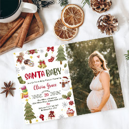 Santa Baby Christmas Baby Dusche Party Foto Einladung