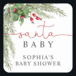 Santa Baby Christmas Baby Dusche Quadratischer Aufkleber<br><div class="desc">*** Bitte geben Sie H073 in den Shop ein, um alle passenden Artikel zu finden *** Oder besuchen Sie unsere Weihnachtsbabys Shower Collection. *** Dieses hochwertige Design ist einfach zu anpassen, um Ihre Hochzeitsfarben, Stile und Thema. Für weitere Anpassungen klicken Sie bitte auf den Link "Edit using Design Tool" und...</div>