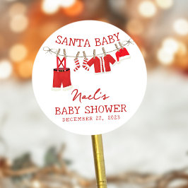 Santa Baby Christmas Baby Dusche Runder Aufkleber