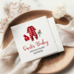 Santa Baby Christmas Baby Dusche Serviette<br><div class="desc">Weihnachtsdusche zum Thema Weihnachten mit Baby-Kleidung und schwarzem Büffel kariert.</div>