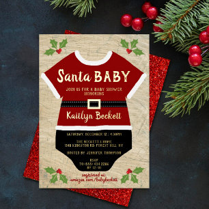 Santa Baby   Christmas Baby Shooter Real Gold Folieneinladung