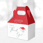 Santa Baby Christmas Baby Shooter Vielen Dank Geschenkschachtel<br><div class="desc">Niedliche Rot-Weiß-Gastgeschenk-Box für Ihre Weihnachtssaison Babydusche Favoriten mit "Santa Baby" und "A Sweet Little Danke" in der modernen Typografie und ein elegantes Drehbuch mit einem Herzschlag und einer Aquarellillustrierung eines roten Weihnachtshutes. Personalisieren Sie mit dem Namen und Duschdatum der Mutter in einfacher weißer Typografie.</div>