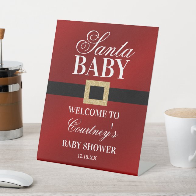 Santa Baby | Christmas Baby Shooter Willkommen Sockelschild (In SItu)