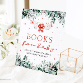 Santa Baby Christmas Baby Shooting Books for Baby Sockelschild