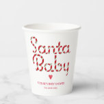 Santa Baby Christmas Baby Shooting Cups Pappbecher<br><div class="desc">Mit diesen festlichen "Santa Baby"-Papiertüten können Sie Ihren Urlaub angenehm genießen - ideal für Weihnachts-Babyduschen, Wintersprinkles oder Gender-Enthüllungen im Dezember. Diese Tassen mit spielerischer, vom Zuckerrohr gestreifteter Typografie und einem roten Herzinfarkt bringen die saisonale Süßigkeit zu Ihrer Getränkestation oder zum Desserttisch. Persönlich mit dem Namen und dem Duschdatum Ihres Babys...</div>