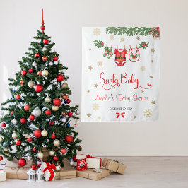 Santa Baby Christmas Baby Shower Celebration Wandteppich