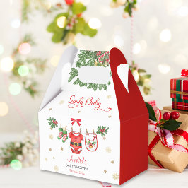 Santa Baby Christmas Baby Shower Red Outfit Geschenkschachtel