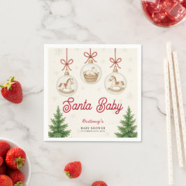 Santa Baby Christmas Baby Shower  Serviette