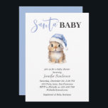 Santa Baby Christmas Boy Baby Dusche Einladung<br><div class="desc">Einladung zur Weihnachtsdusche. Das Design zeichnet sich durch ein zauberhaftes Weihnachtsgebäck mit blauer Weihnachtsmannmütze aus. Der Begriff "Santa Baby" ist in stilvoller Typografie geschrieben und setzt den Ton für ein fröhliches und fröhliches Fest. Personalisieren Sie die Einladung mit Ihren Daten.</div>