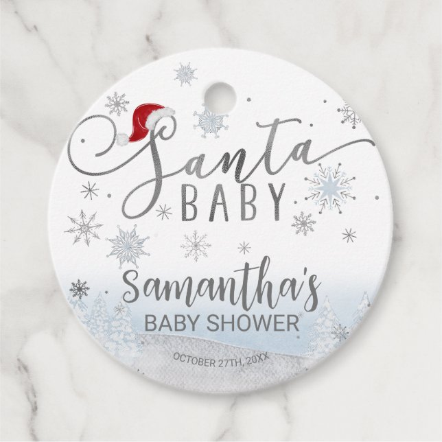 Santa Baby Christmas Boy Baby Dusche Geschenkanhänger (Vorderseite)