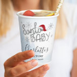 Santa Baby Christmas Boy Baby Dusche Pappbecher<br><div class="desc">Weihnachtsjunge Babyduschmaschine Weihnachtscreme</div>