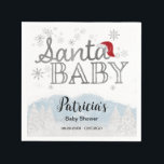 Santa Baby Christmas Boy Baby Dusche Serviette<br><div class="desc">SanAdorable Kalligraphie mit Schneeflocken,  winterbezogene Babydusche. Einfach mit Ihren Daten personalisieren. Karo der Auflistung,  um passende Elemente als Gehäusekarten zu finden.</div>