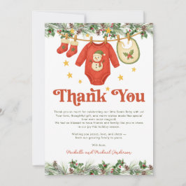 Santa Baby Christmas Clothesline Baby Shower  Dankeskarte