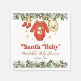 Santa Baby Christmas Clothesline Baby Shower Serviette