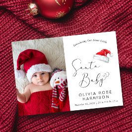 Santa Baby Christmas Foto Birth Ankündigung