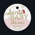 Santa Baby Christmas Girl Babydusche Geschenkanhänger<br><div class="desc">Schöne Kalligraphie mit Schneeflocken, winterbezogene Babydusche. Einfach mit Ihren Daten personalisieren. Karo der Auflistung, um passende Elemente als Gehäusekarten zu finden.</div>