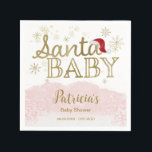 Santa Baby Christmas Girl Babydusche Napkins Serviette<br><div class="desc">Schöne Kalligraphie mit Schneeflocken, winterbezogene Babydusche. Einfach mit Ihren Daten personalisiert. Karo der Auflistung, um passende Elemente als Gehäusekarten zu finden.</div>