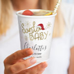 Santa Baby Christmas Girl Babydusche Pappbecher<br><div class="desc">Weihnachtsmädchen Babyduschpapier-Tassen</div>