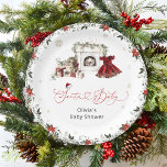 Santa Baby Christmas Girl Babydusche Pappteller<br><div class="desc">Dieser Artikel schafft eine festliche Atmosphäre,  die perfekt zum Feiern einer Babydusche im Winter ist,  und verbindet die Wärme der Weihnachtszeit mit der Begeisterung,  ein neues Baby willkommen zu heißen. Matching-Elemente sind verfügbar.</div>
