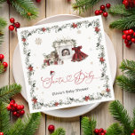 Santa Baby Christmas Girl Babydusche Serviette<br><div class="desc">Dieser Artikel schafft eine festliche Atmosphäre,  die perfekt zum Feiern einer Babydusche im Winter ist,  und verbindet die Wärme der Weihnachtszeit mit der Begeisterung,  ein neues Baby willkommen zu heißen. Matching-Elemente sind verfügbar.</div>