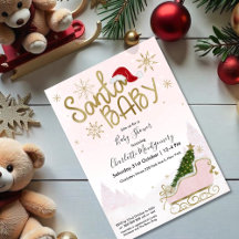 Santa Baby Christmas Girl Kinderdusche Einladung