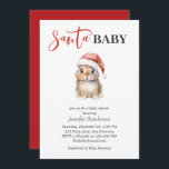 Santa Baby Christmas Girl Kinderdusche Einladung<br><div class="desc">Einladung zur Weihnachtsdusche. Das Design zeichnet sich durch ein zauberhaftes Weihnachtsgebäck mit roter Weihnachtsmannmütze aus. Der Begriff "Santa Baby" ist in stilvoller Typografie geschrieben und setzt den Ton für ein fröhliches und fröhliches Fest. Personalisieren Sie die Einladung mit Ihren Daten.</div>